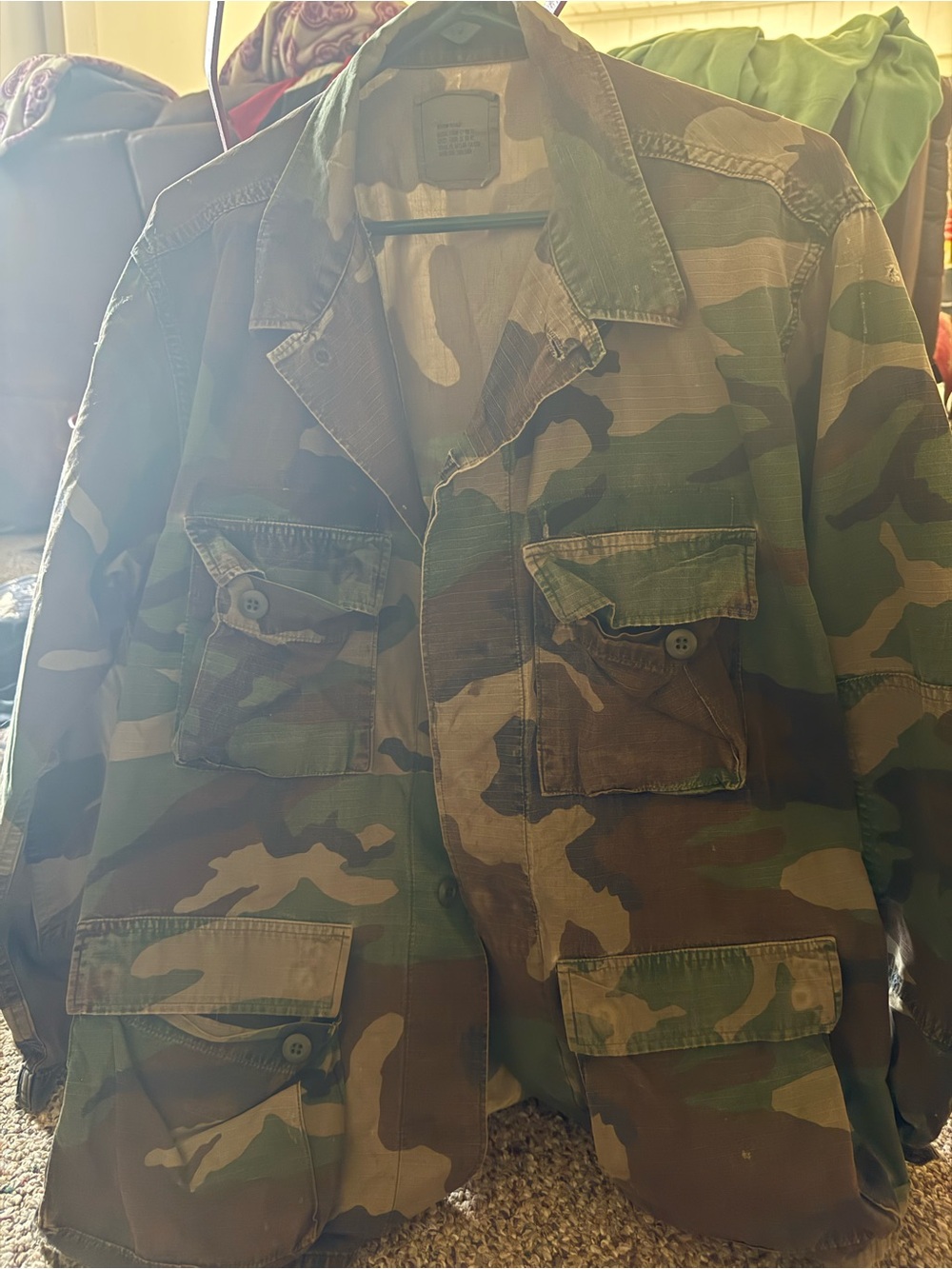Men's Camouflage Field Jacket - Olive Camo